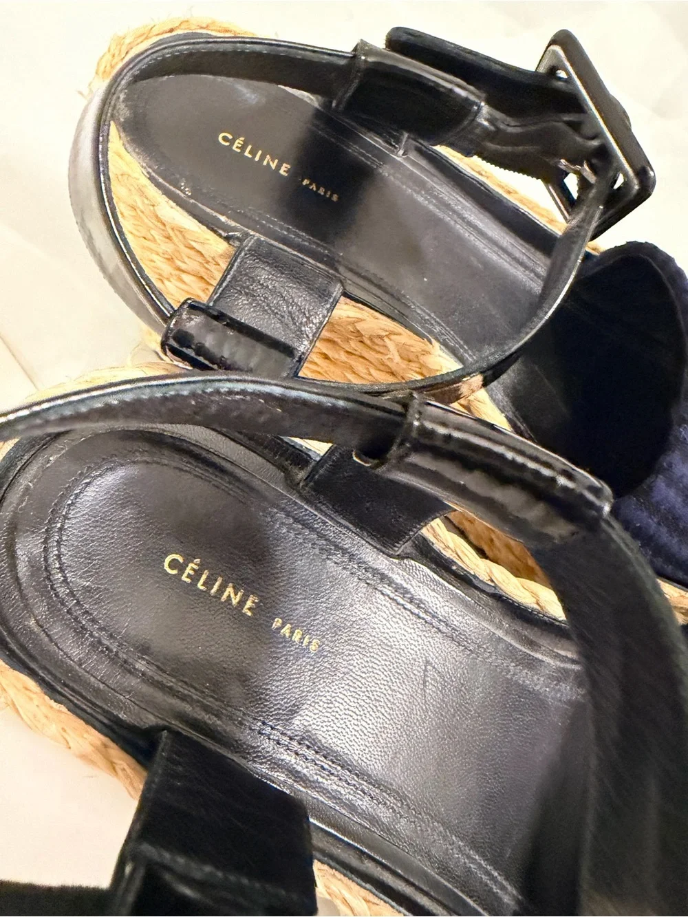 Celine platform espadrilles navy/black phoebe philo era 2014 39.5 EUC $800